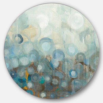 Designart - Blue and Bronze Dots on Glass II