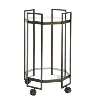 Hello Honey® Octagon Black Metal Bar Cart