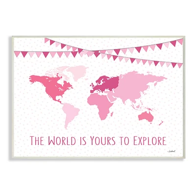 Stupell Industries World Is Yours to Explore World Map Wall Art