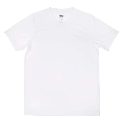 White Adult Polyester Crew Neck T-Shirt by Make Market