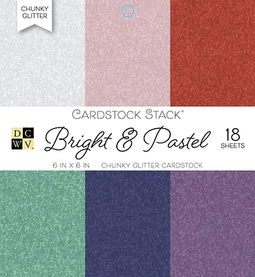 DCWV® Bright Chunky Glitter Specialty Paper Pad, 18 Sheets