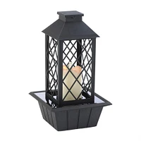 13.5" Black Lantern LED Tabletop Fountain