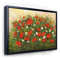 Designart - Blossoming Red Flower Fields