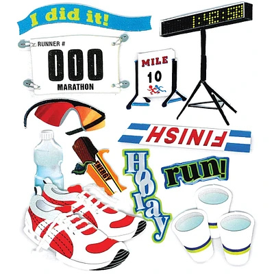 Jolee's Boutique Dimensional Stickers-Marathon Runner