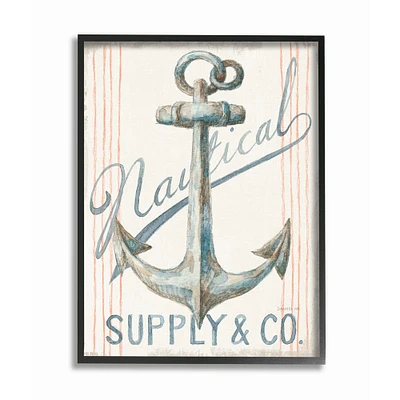 Stupell Industries Boat Anchor Black Framed Wall Art