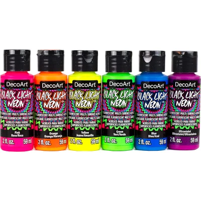 DecoArt® Black Light Neon™ 6 Color Acrylic Paint Bundle