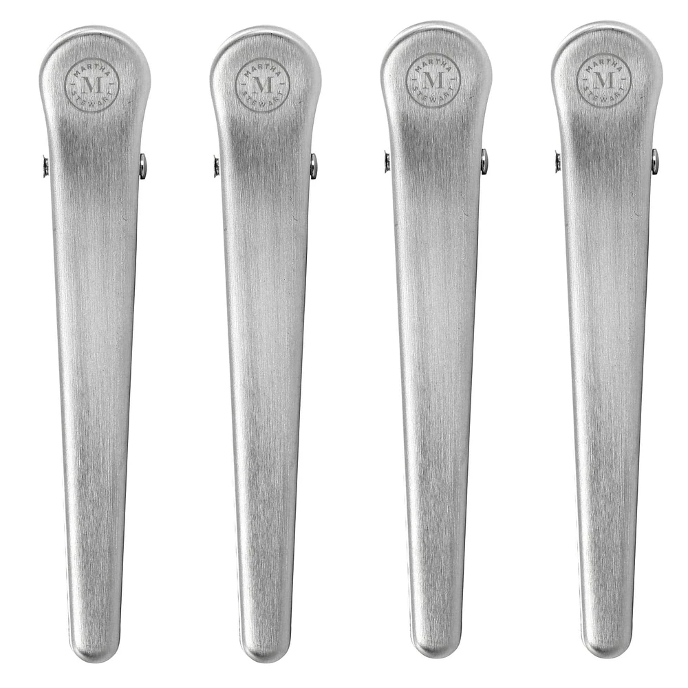 Martha Stewart Silver Stainless Steel Bag Clip Set, 4ct.