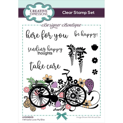 Creative Expressions Designer Boutique I Wheelie Love My Bike Clear Stamp Set