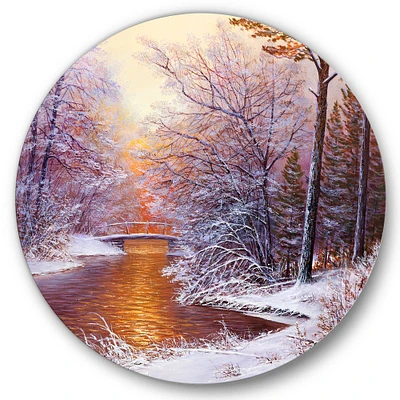 Designart - Christmas Forest With River and Trees II