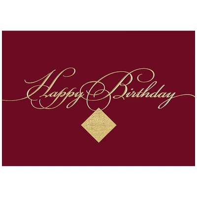 JAM Paper 5.625" x 7.875" Burgundy Birthday Cards & Envelopes, 25ct.