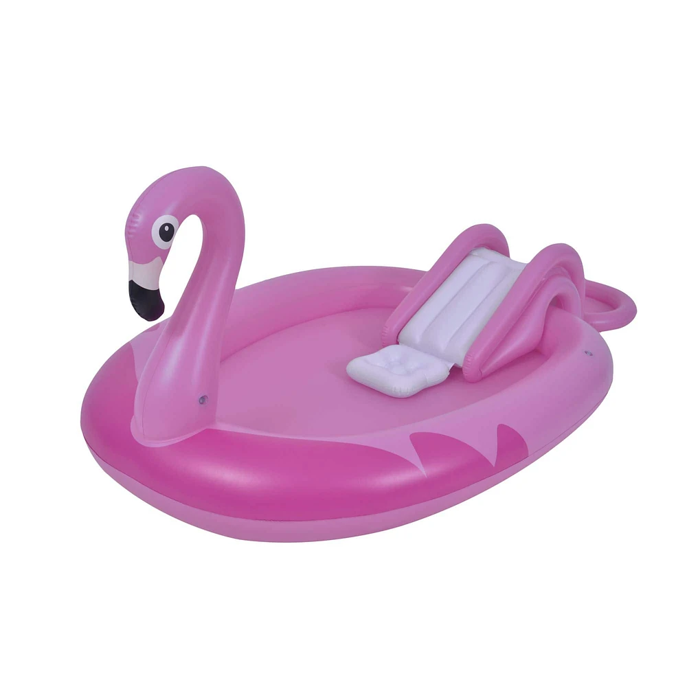 Swim Central 6.9ft. Inflatable Pink Flamingo Kiddie Pool with Sprayer