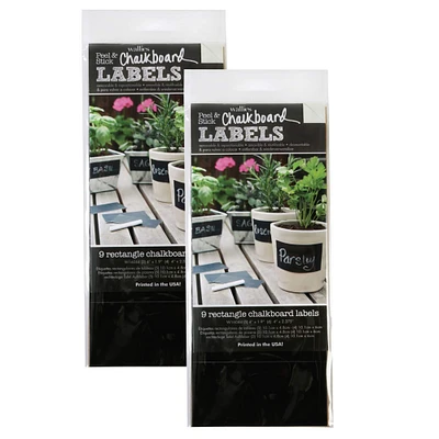 Wallies® Rectangle Chalkboard Vinyl Labels, 2 Packs of 9