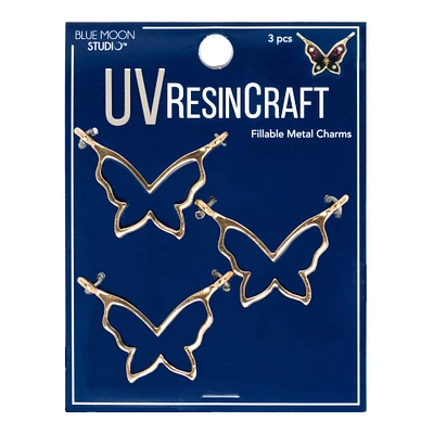 Blue Moon Studio™ UV Resin Craft Gold Butterfly Bezel Charms