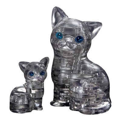 Original 3D Crystal Puzzle™ Black Cat & Kitten 49 Piece Puzzle