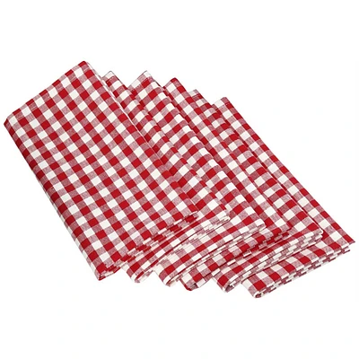 DII® Tango Red Gingham Check Cloth Dinner Napkins, 6ct.