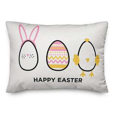 Happy Easter Eggs Throw Pillow