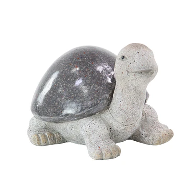 13" White Polystone Turtle Garden Sculpture