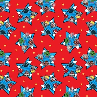 Marvel Kawaii Red Superheroes Cotton Fabric