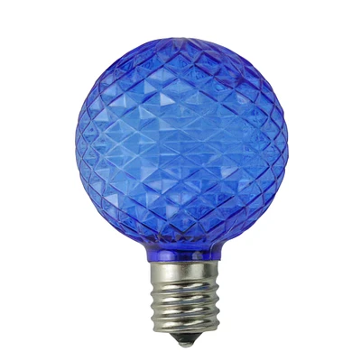 Blue Faceted LED G50 Christmas Replacement Bulbs, 25ct.