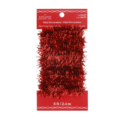 8ft. Mini Red Tinsel Decoration by Ashland®