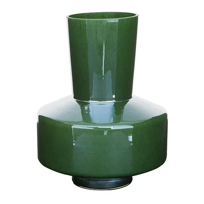 The Novogratz 12" Jade Green Magician's Hat Modern Glass Vase