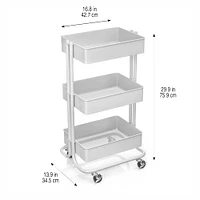 Lexington 3-Tier Rolling Cart by Simply Tidy