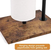 Black Freestanding Toilet Paper Holder Stand with Basket