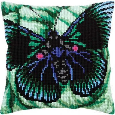 RTO Collection D'Art® Butterfly Graphics Stamped Needlepoint Cushion Kit