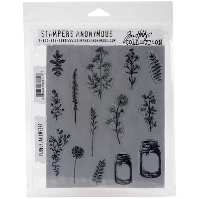 Stampers Anonymous Tim Holtz® Flower Jar Cling Stamps
