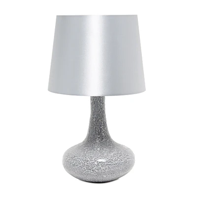 Simple Designs 14" Mosaic Glass Genie Table Lamp with Fabric Shade