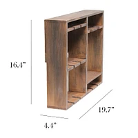 Elegant Designs Wall Mounted Wine Rack Shelf & Glass Holder