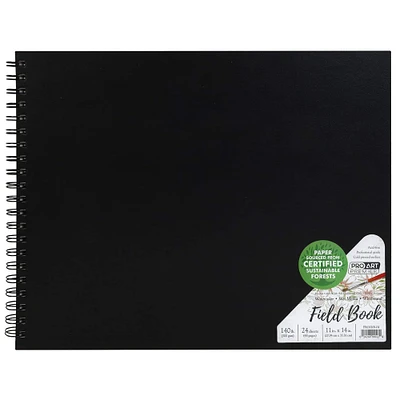 Pro Art® Premier Black 140# Hardcover Wirebound Watercolor Field Book