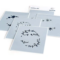 Pinkfresh Studio Rustic Floral Wreath Stencils Set