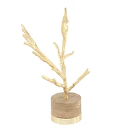 18" Gold Aluminum Modern Tree Sculpture