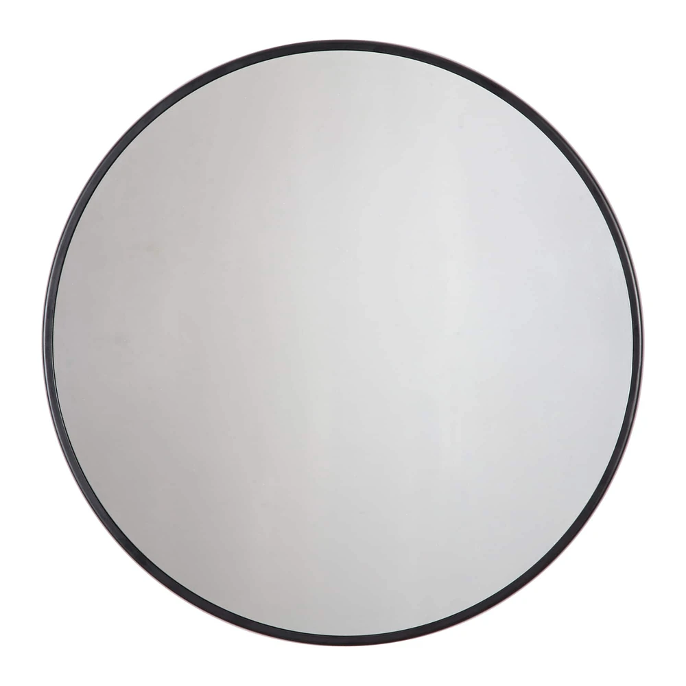 Habitat Adelina 30" Black Circular Wall Mirror