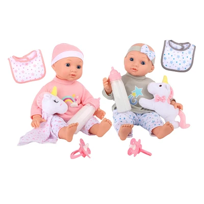 Dream Collection 14" Twins Baby Doll Set