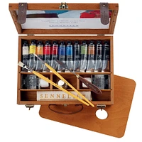 Sennelier Artists' Oil 12-Color Wood Box Set