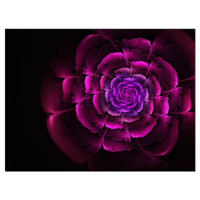 Designart - Fractal Purple Rose in Dark