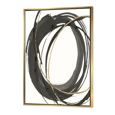 Designart - Gold Glamour Circle IV - Posh & Luxe Canvas in Gold Frame