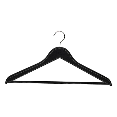 Simplify Black Vegan Leather Hangers, 3ct.