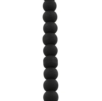 12 Pack: Black Glass Round Beads, 4mm by Bead Landing™