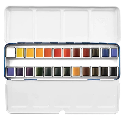 6 Pack: 24 Half Pans Classic Watercolor Set by Artist's Loft™