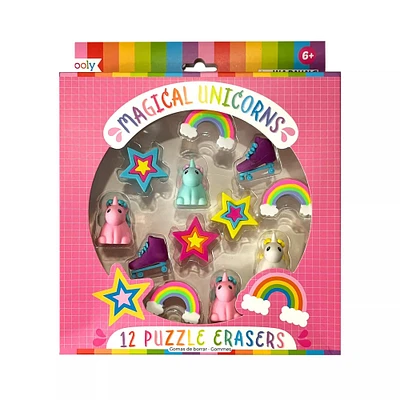 OOLY Magical Unicorns Puzzle Erasers, 12ct.