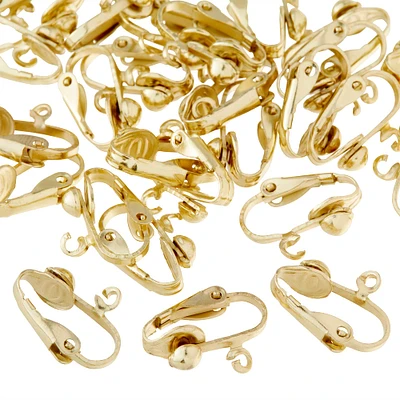 12 Packs: 26 ct. (312 total) Gold Clip-On Earrings with Loop by Bead Landing™