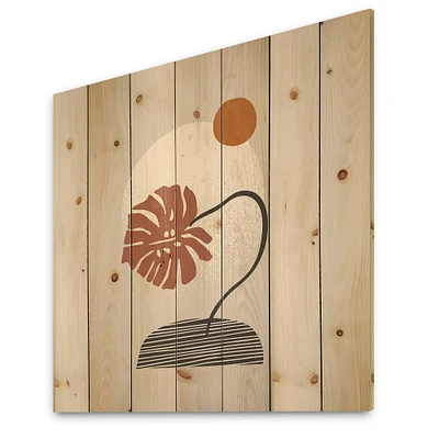 Designart - Tropical Palm Leaf & Abstract Geometry Shapes III