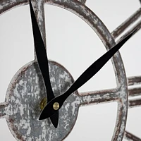 Whitewashed Metal 15" Wall Clock