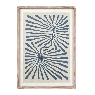 27.5" Multicolor Scandinavian Wood Framed Abstract Wall Art with Glass Cover