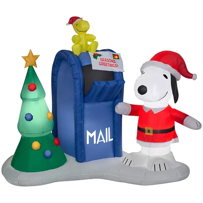 4.5ft. Airblown® Inflatable Christmas Snoopy & Woodstock with Mailbox