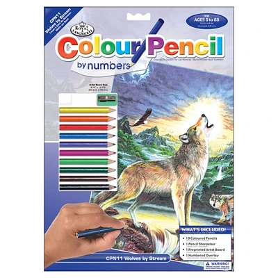 Royal & Langnickel® Wolves by the Stream Colour Pencil™ by Number Kit
