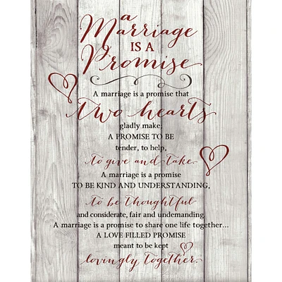 A Marriage Is A Promise Timberland Wall Plaque